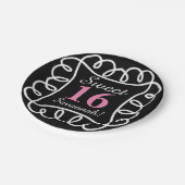 シックな紙皿の_FUN "菓子16!" PINK/WHITE/BLACK ペーパープレート (アングル)