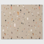 シックな素朴なトープのテラゾラッピング紙シート ラッピングペーパー (フラット)