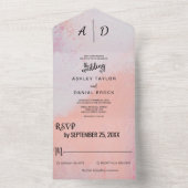 シックな素朴な埃っぽいバラオールインワンウェディング招待 オールインワン招待状 (内側)