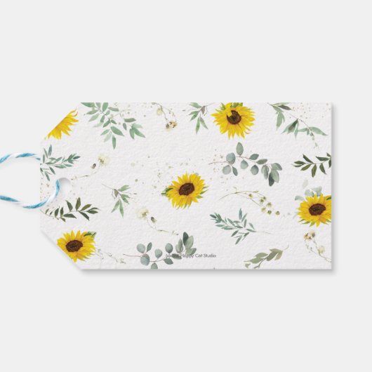 シックな素朴ひまわり象の赤ちゃんシャワーの好意 ギフトタグ (裏面横)