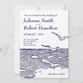 シックな素朴ビーチ目的地の結婚式招待状 招待状 (正面)