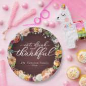 シックな素朴秋の花サンクスギビングディナーパップ ペーパープレート (パーティー)