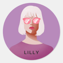 シックな紫と上品な女性