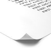 シックな紫と青結婚の座席表の標識 ポスター (角)