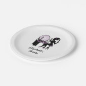 シックな紫と黒の女性シルエットファッショニスタ ペーパープレート (アングル)