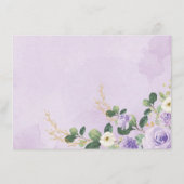 シックな紫のフローラゾウのシャワーオムツラッフル エンクロージャーカード (裏面)