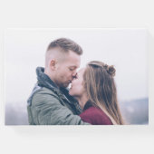 シックな紫のフローラ結婚写真 ゲストブック (裏面)