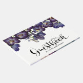 シックな紫のフローラ結婚写真 ゲストブック (コーナー)