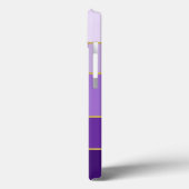 シックな紫の色ストライプ付き名前付き Case-Mate iPhoneケース (裏面 / 左)