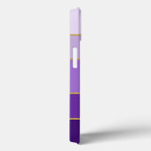 シックな紫の色ストライプ付き名前付き Case-Mate iPhoneケース (裏面 / 右)