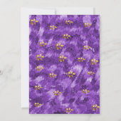 シックな紫色のアゲート金ゴールド金箔誕生日 招待状 (裏面)