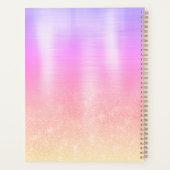 シックな紫色のオレンジグラデーショングリッタードリップモノグラム プランナー手帳 (裏面)