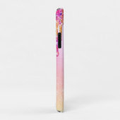 シックな紫色のオレンジグラデーショングリッタードリップモノグラム Case-Mate iPhoneケース (裏面/右)