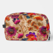 シックな紫色のクリーム花柄 ドップキット (正面)