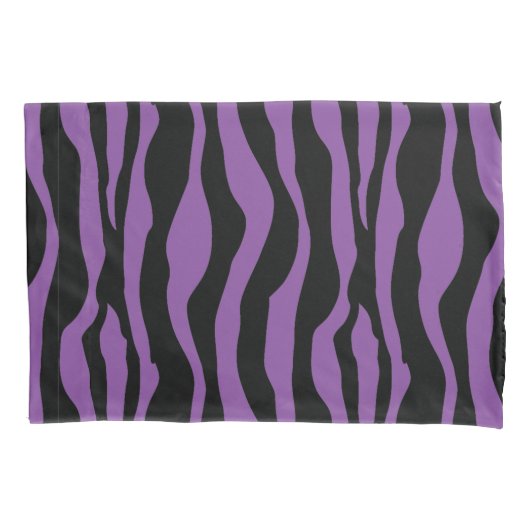 シックな紫色のシマウマのプリントの枕箱セット 枕カバー (正面左)