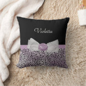 シックな紫色のチーズプリントかわいいバラボウと名前 クッション (ブランケット)
