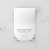 シックな紫色のピンクのフローラの部族の森林の動物 サンキューカード (内部)