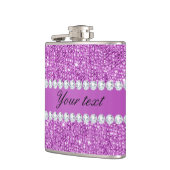 シックな紫色のフェイクなスパンコールおよびダイヤモンド フラスク (左)