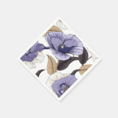 シックな紫色のフリリーポピー葉タン食器 スタンダードカクテルナプキン (角)