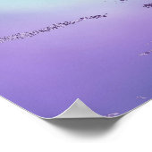 シックな紫色のブルーマーメイドウォーターカラーグラデーション大理石 ポスター (角)