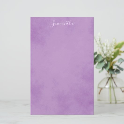 シックな紫色の文房具 便箋 (スタンド正面)