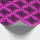 シックな紫色の正方形ジオメトリックパターンクリスマス ラッピングペーパー (角)