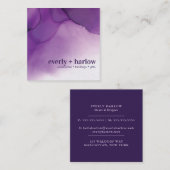 シックな紫色の水彩名刺 スクエア名刺 (正面/裏面)