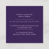 シックな紫色の水彩名刺 スクエア名刺 (裏面)