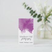 シックな紫色の水彩名刺 名刺 (スタンド正面)