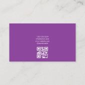 シックな紫色の水彩花の歯科医 名刺 (裏面)