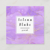 シックな紫色の水色とトレンディーの外観 スクエア名刺 (正面)