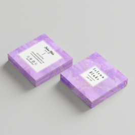 シックな紫色の水色とトレンディーの外観 スクエア名刺