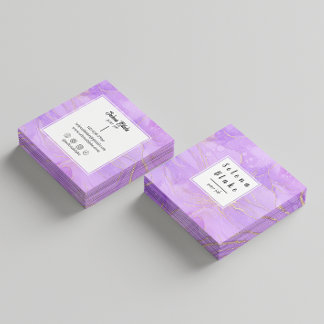 シックな紫色の水色とトレンディーの外観 スクエア名刺