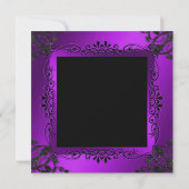 シックな紫色の装飾的な組み立てられた第50誕生日 招待状 (裏面)