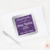 シックな紫色の製品包装ラベルシルバーフレーム スクエアシール (封筒)