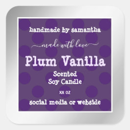シックな紫色の製品包装ラベルシルバーフレーム スクエアシール
