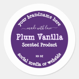 シックな紫色の製品包装ラベルシルバーフレーム ラウンドシール