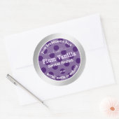 シックな紫色の製品包装ラベルシルバーフレーム ラウンドシール (封筒)