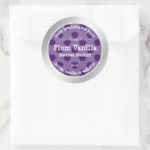 シックな紫色の製品包装ラベルシルバーフレーム ラウンドシール (バッグ)