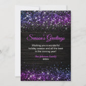 シックな紫色の黒いグリッタークリスマスの新年 (正面)