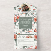 シックな結婚クリスマス オールインワン招待状 (内側)