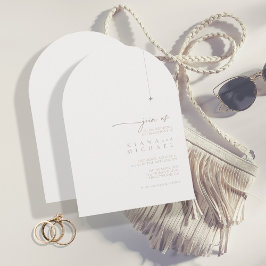 シックな結婚ニュートラルの粉末アーチID1020 招待状