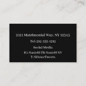 シックな結婚フローラストライプズ 名刺 (裏面)