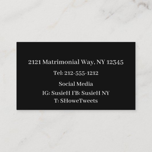 シックな結婚フローラストライプズ 名刺 (裏面)