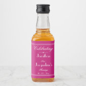 シックな結婚式の引き出物ビバマゼンタスクリプトキュートミニ リキュールボトルラベル (正面)