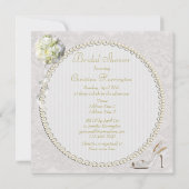 シックな結婚式の靴のペイズリーのレースのブライダルシャワー 招待状 (裏面)