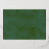 シックな緑とゴールドフォイルニュートラルベビーシャワー実在 箔招待状 (裏面)