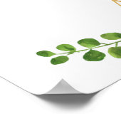 シックな緑とゴールドフォイル結婚のウェルカムサイン ポスター (角)