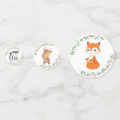 シックな緑のウッドランド動物ベビーシャワーパーティー コンフェッティ (正面)