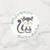 シックな緑のウッドランド動物ベビーシャワーパーティー コンフェッティ (スモール正面)